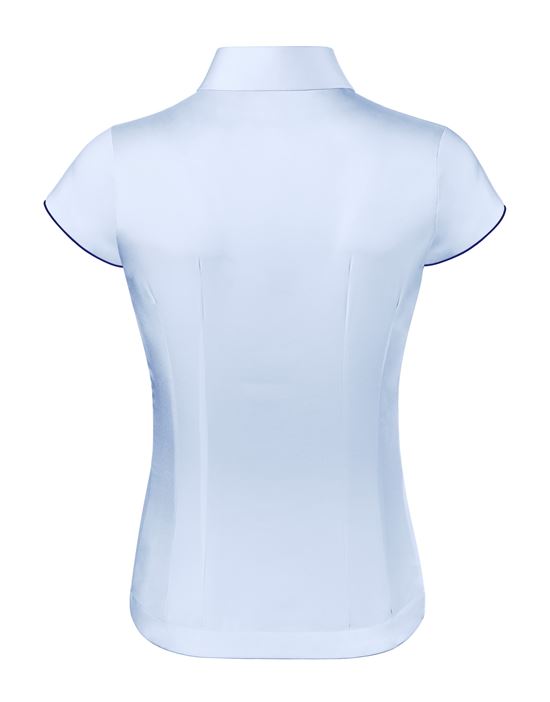 Blouse, modern-fit / slightly fitted , shirt collar, short sleeves - easy-iron