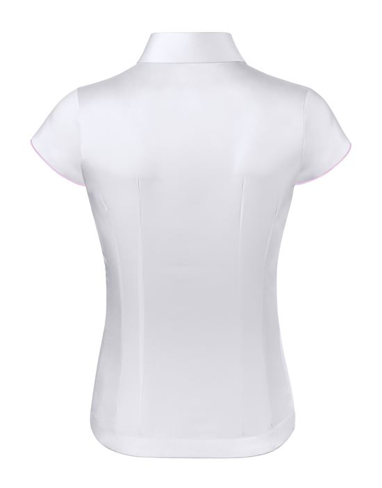 Blouse, modern-fit / slightly fitted , shirt collar, short sleeves - easy-iron