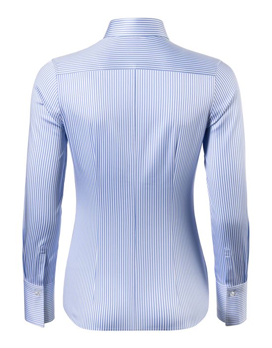 Blouse, modern-fit / slightly fitted, shirt collar , striped - easy-iron