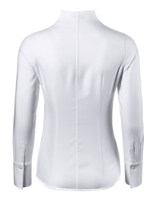 Blouse, modern-fit / slightly fitted, cup-shaped collar, soft Oxford - easy-iron