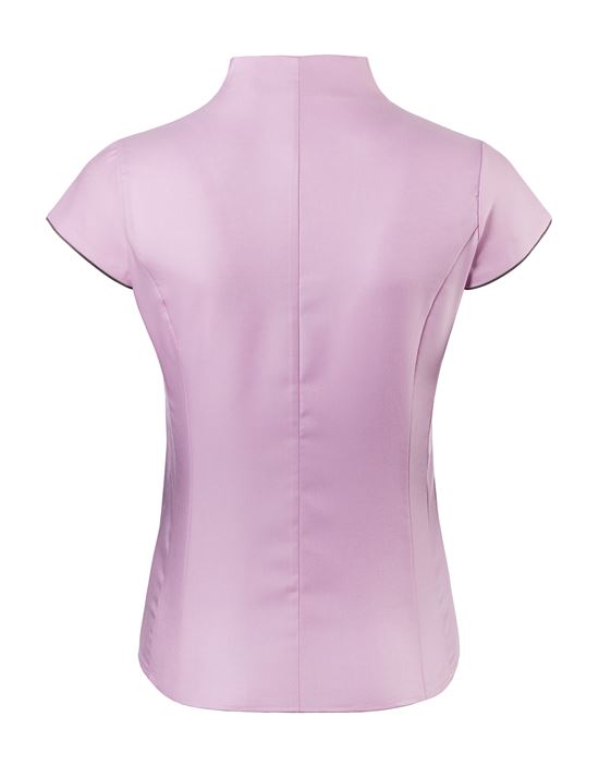 Blouse, modern-fit / slightly fitted, cup-shaped collar, soft Oxford, short sleeves - easy-iron