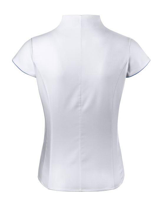 Blouse, modern-fit / slightly fitted, cup-shaped collar, soft Oxford, short sleeves - easy-iron