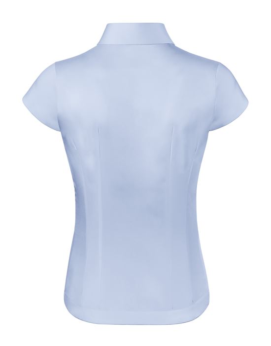 Blouse, modern-fit / slightly fitted, shirt collar , soft twill, short sleeves - easy-iron