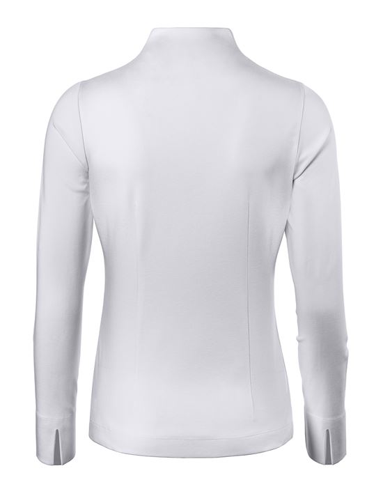 Blouse, modern-fit / slightly fitted, cup-shaped collar, jersey - easy-iron