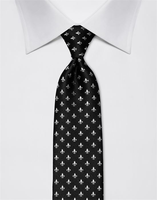 Tie, pure silk, fleur de lis