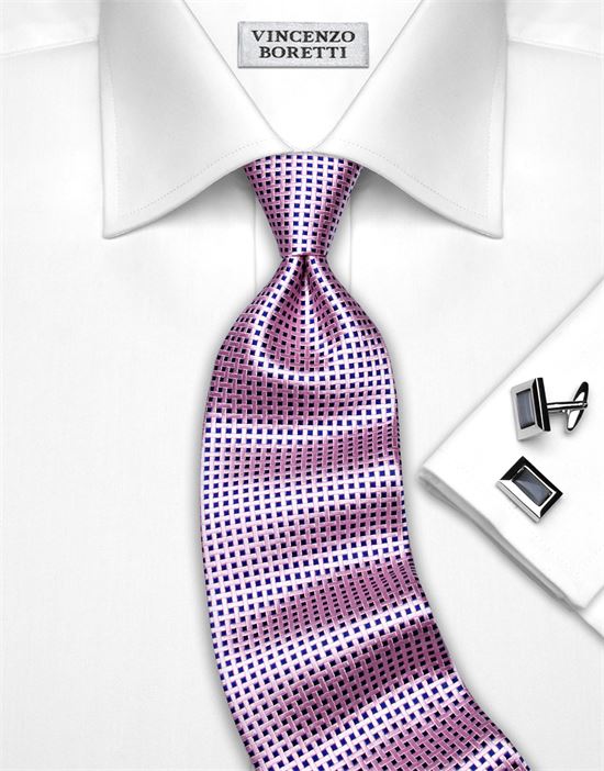 Tie, pure silk, checked