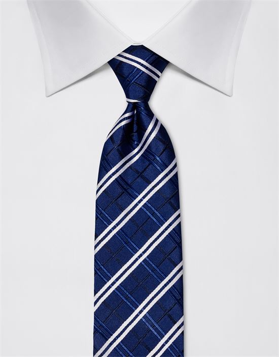 Tie, pure silk, checked