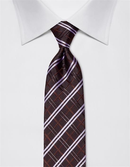 Tie, pure silk, checked