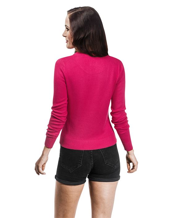 Short Jumper with ribbed round neck