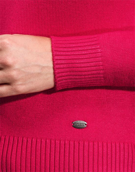 Kurzgeschnittener Pullover mit geripptem Rundhals