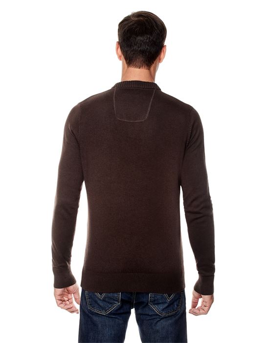 Jumper with ribbed V-neck, slim-fit