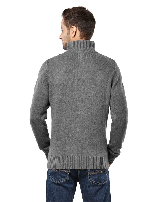 Jumper - troyer, chunky knit, with ribbed turtle-neck