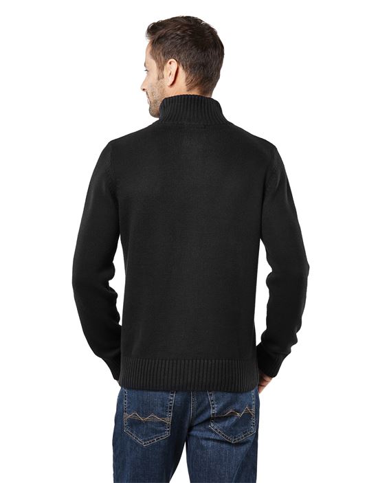 Jumper - troyer, chunky knit, with ribbed turtle-neck