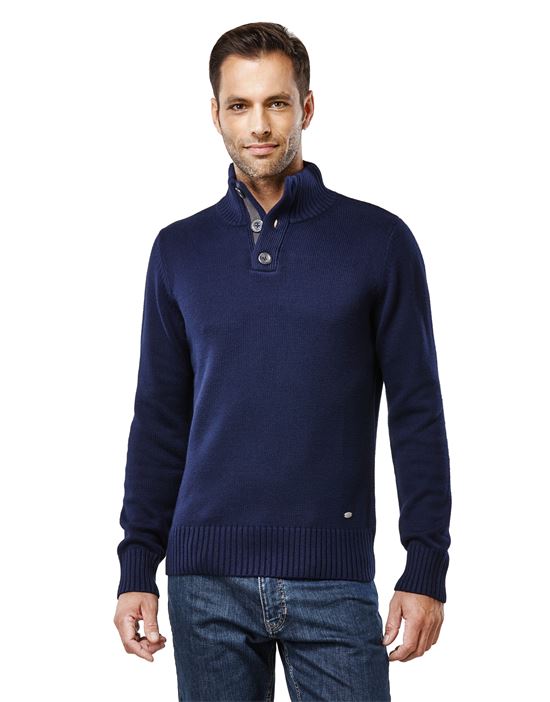 Jumper - troyer, chunky knit, with ribbed turtle-neck