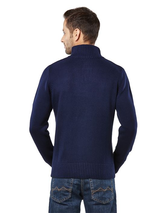 Jumper - troyer, chunky knit, with ribbed turtle-neck