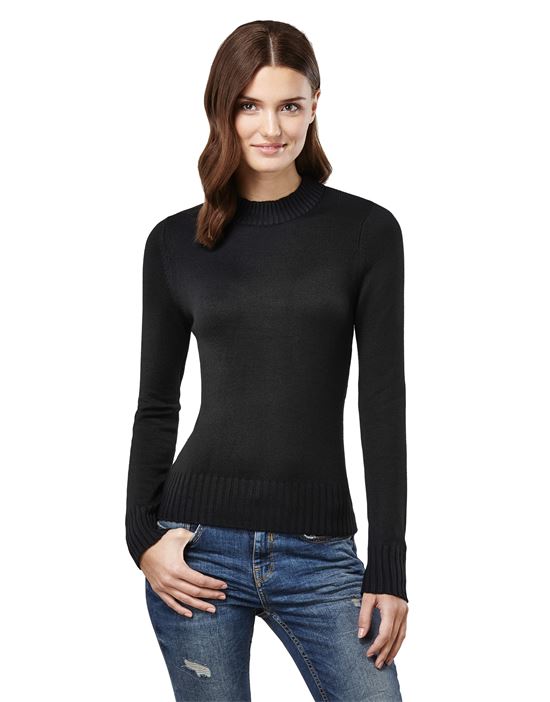 Jumper with ribbed turtle-neck