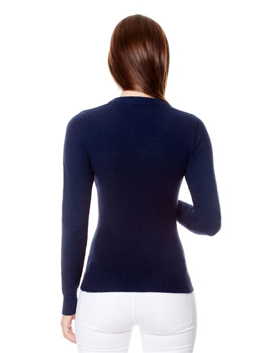 Jumper with ribbed V-neck