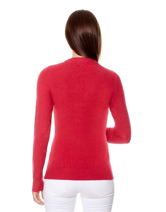 Jumper with ribbed V-neck