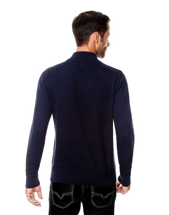 Pullover mit geripptem Stehkragen , tailliert/slim-fit