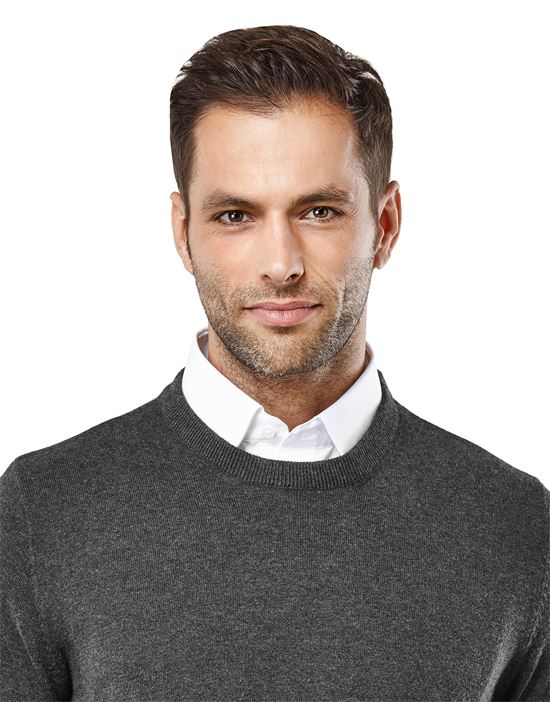 Jumper - classic knit jumper with crew neck , slim fit