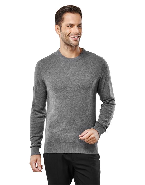 Jumper - classic knit jumper with crew neck , slim fit