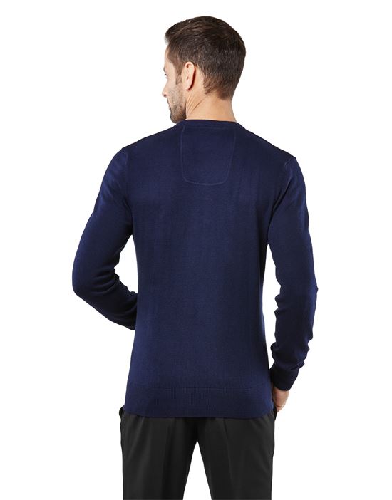 Jumper - classic knit jumper with V-neckline , slim fit