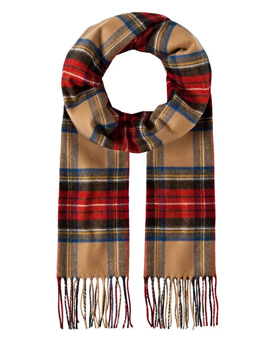 Scarf - classic tartan pattern - fringed, soft like cashmere