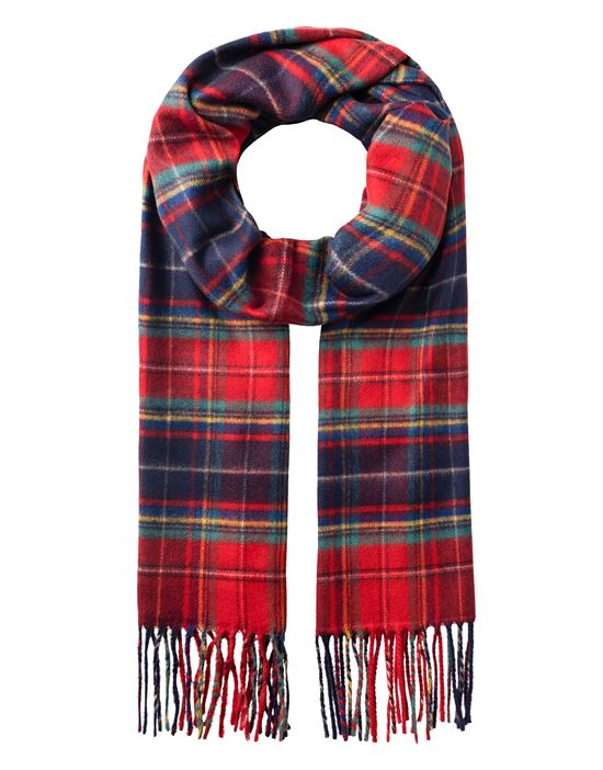 Scarf - classic tartan pattern - fringed, soft like cashmere