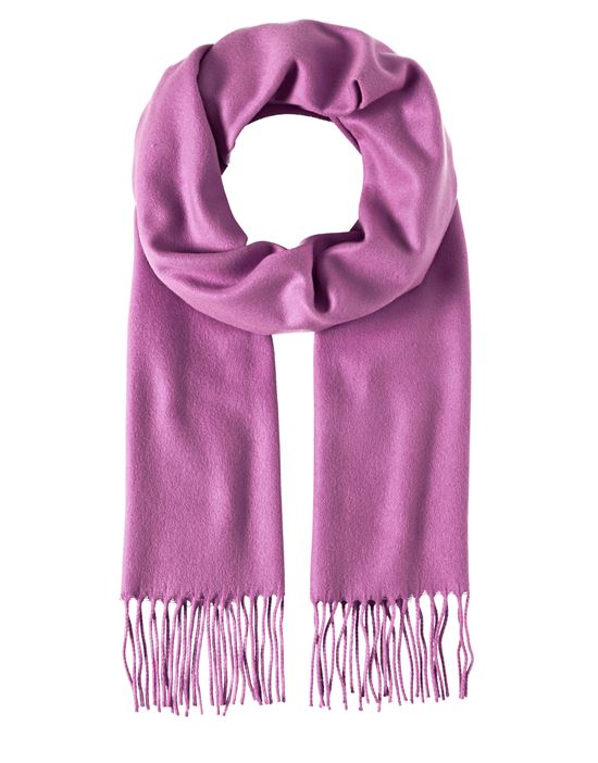 Scarf, classic - uni coloured - fringed, soft like cashmere