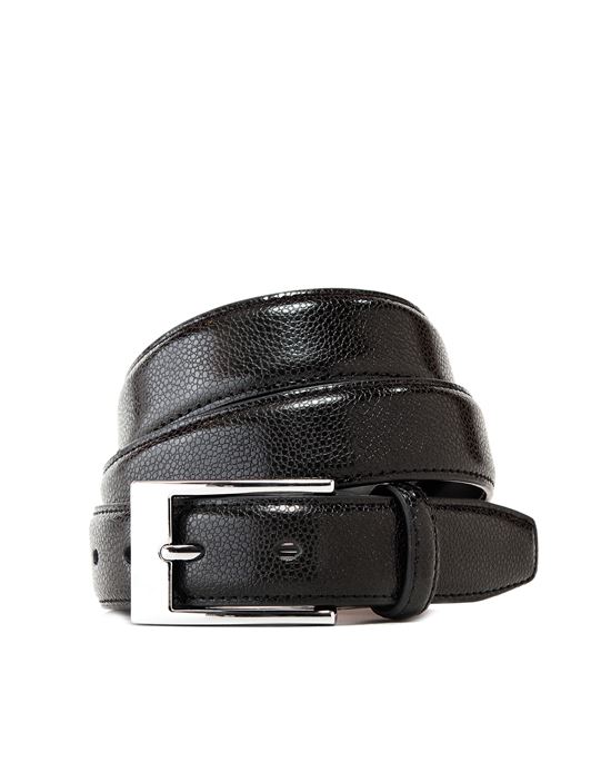 Men's leather belt with silver pin buckle , snake skin pattern