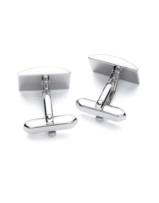 Cuff-Links, rhodium plated