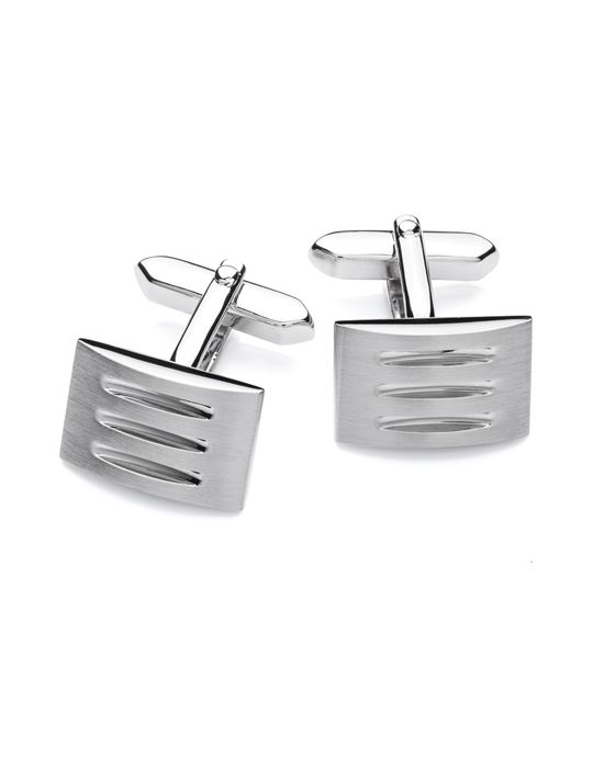 Cuff-Links, rhodium plated