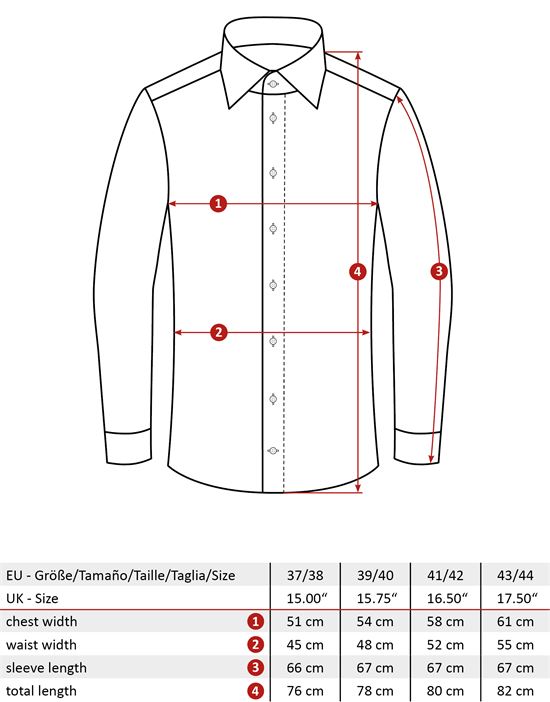 Shirt, body-fit (stretch, specially cut to emphasize the outline), uni - easy iron