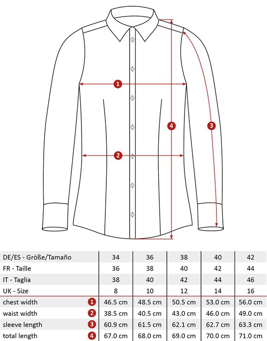 Blouse, modern-fit, uni - easy iron