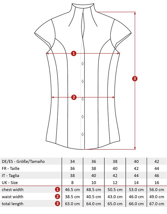 Blouse, modern-fit / slightly fitted , cup-shaped collar, short sleeves - easy-iron