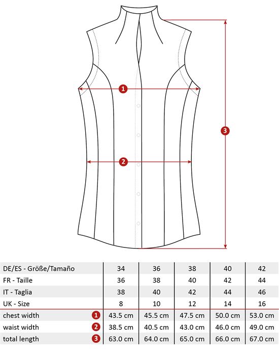 Blouse, sleeveless, modern-fit, cup-shaped collar , uni - easy iron